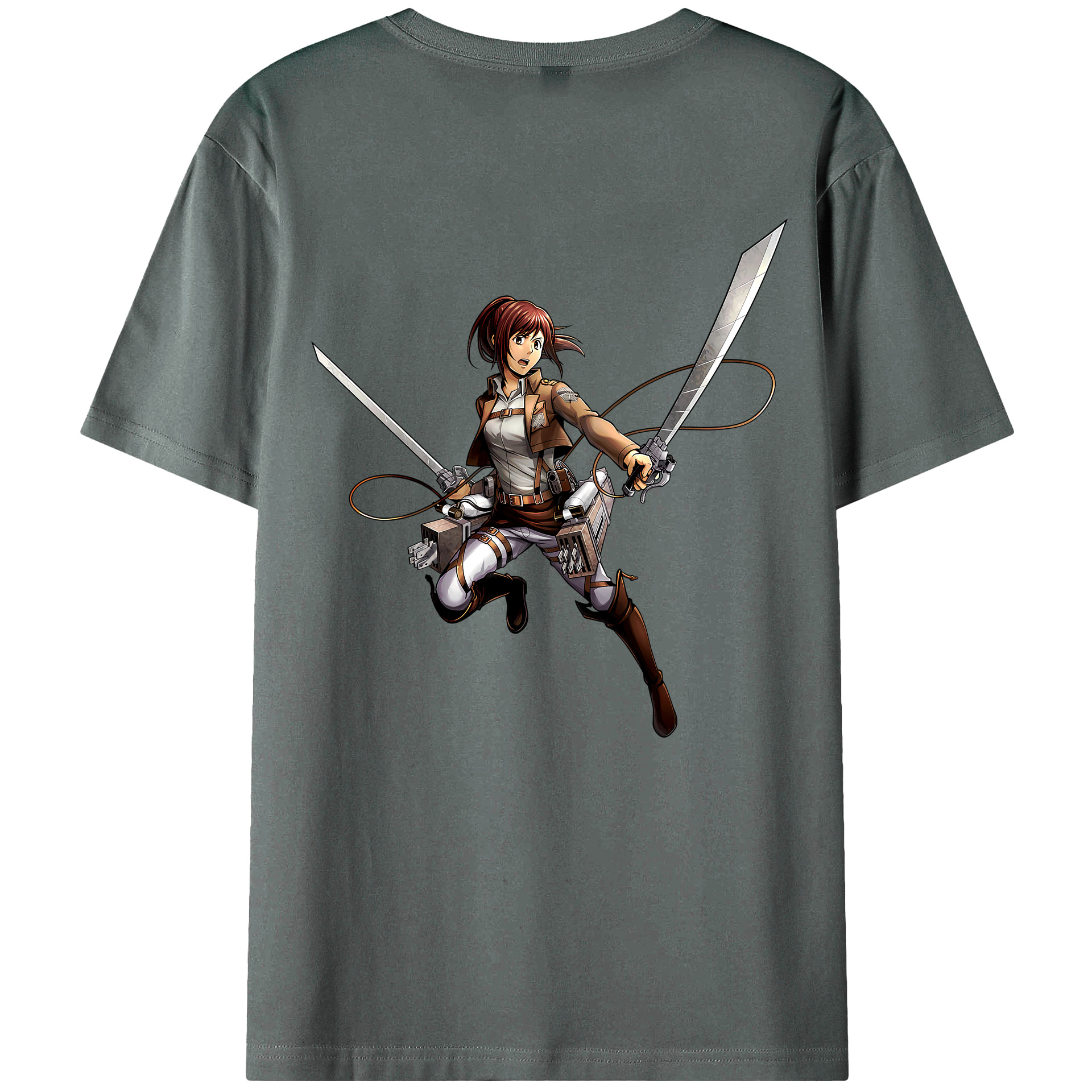 （画像用） 進撃の巨人 サシャ·ブラウス Attack on Titan Sasha Blaus 綿100％ メンズ半袖Tシャツ（バックプリント） 通気性